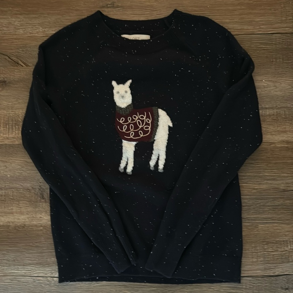 LOFT Fa La La Llama Holiday Sweater